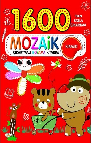 1600 Mozaik Çıkartmalı Boyama Kitabım Kırmızı