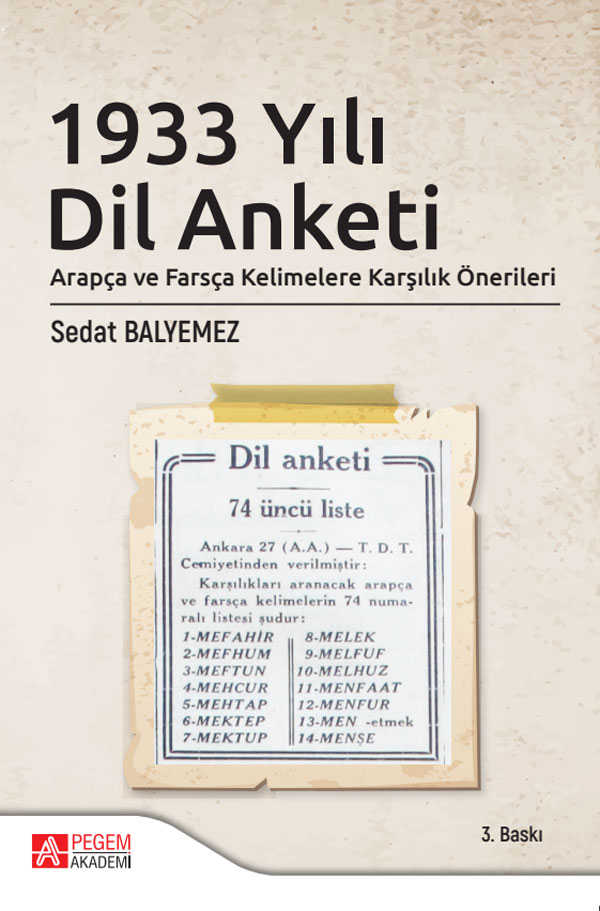 1933 Yılı Dil Anketi 1933 Yılı Dil Anketi