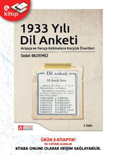 1933 Yılı Dil Anketi (e-kitap) 1933 Yılı Dil Anketi (e-kitap)