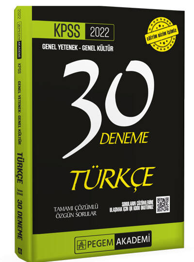 2022 KPSS Genel Kültür Genel Yetenek Türkçe 30 Deneme
