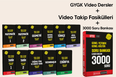 2022 KPSS Genel Yetenek Genel Kültür Video Takip Fasikülleri + 3000 Soru Bankası Seti (Video Der
