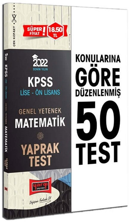 2022 KPSS Lise Ön Lisans Genel Yetenek Matematik Yaprak Test