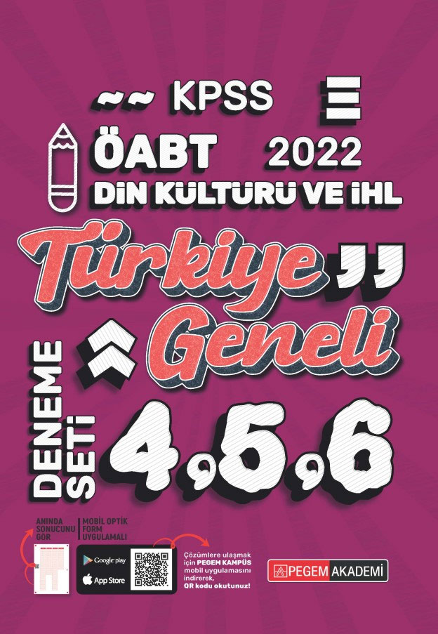 2022 KPSS ÖABT Din Kültürü ve Ahlak Bilgisi 4-5-6 Türkiye Geneli (3'lü Deneme)