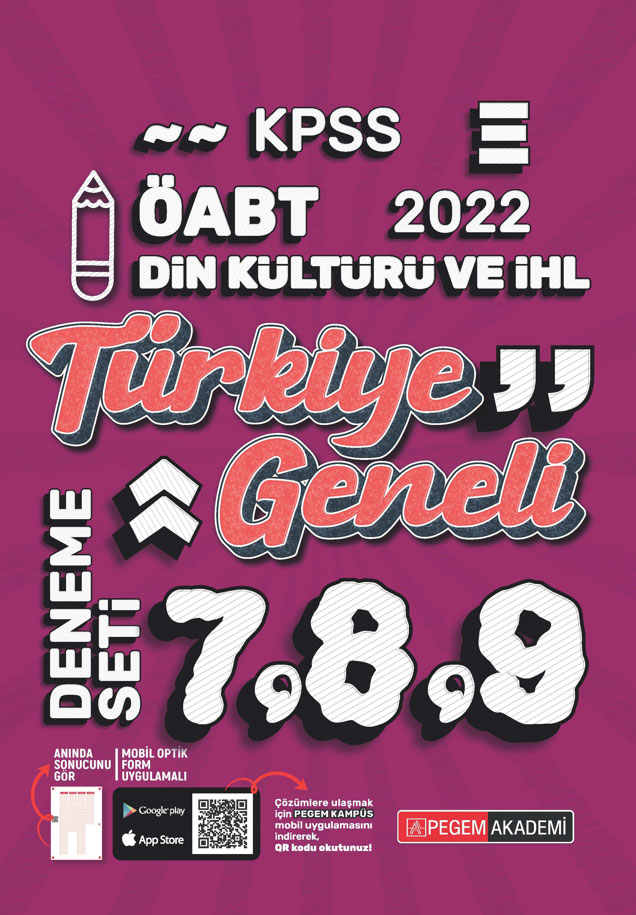 2022 KPSS ÖABT Din Kültürü ve Ahlak Bilgisi 7-8-9 Türkiye Geneli (3'lü Deneme)