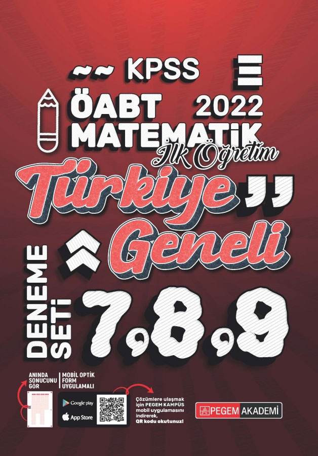 2022 KPSS ÖABT İlköğretim Matematik 7-8-9 Türkiye Geneli (3'lü Deneme)