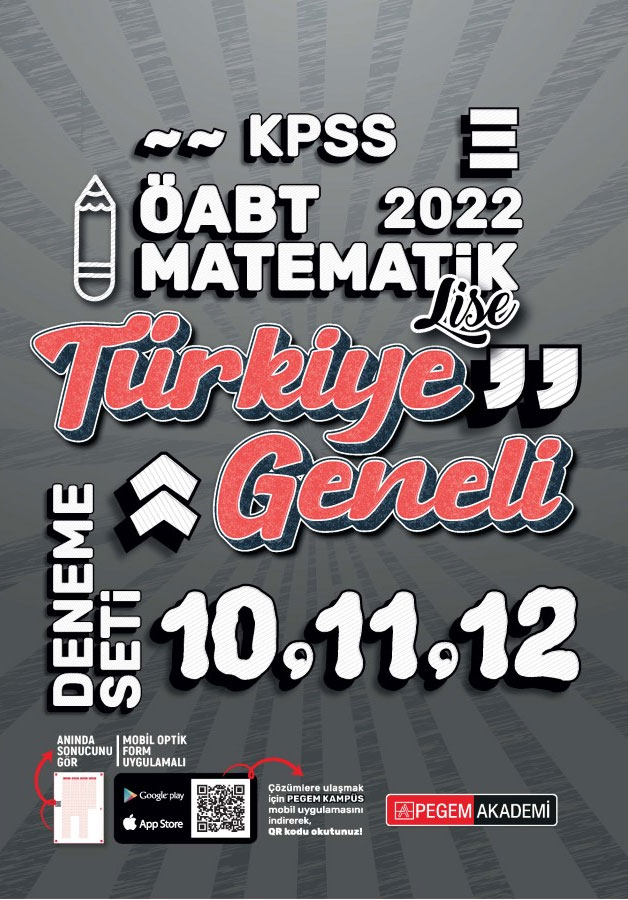 2022 KPSS ÖABT Lise Matematik 10-11-12 Türkiye Geneli (3'lü Deneme)