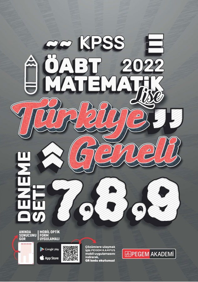 2022 KPSS ÖABT Lise Matematik 7-8-9 Türkiye Geneli (3'lü Deneme)