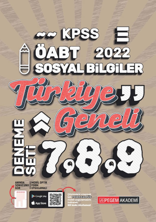 2022 KPSS ÖABT Sosyal Bilgiler Türkiye Geneli 7-8-9 (3'lü Deneme)