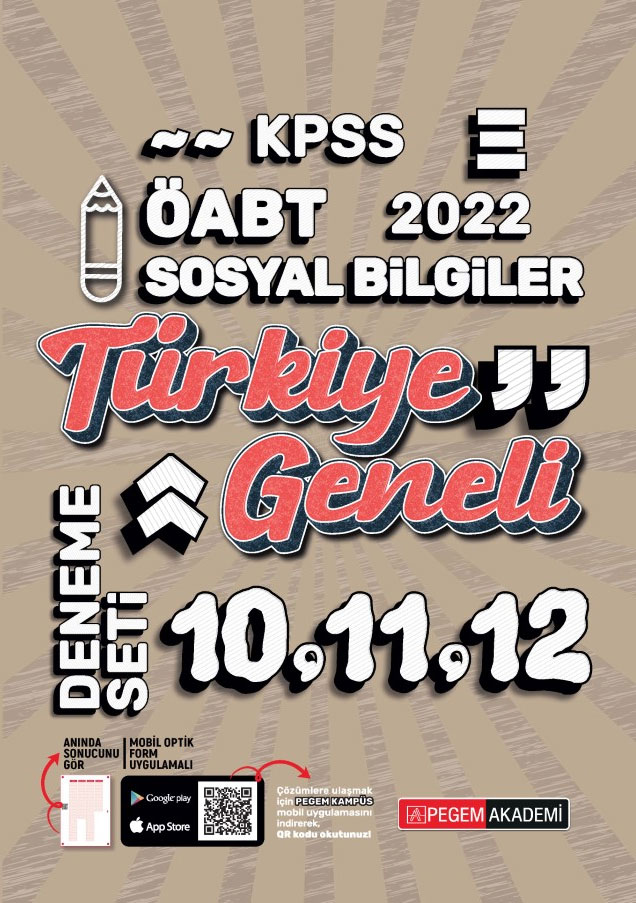 2022 KPSS ÖABT Sosyal Bilgiler Türkiye Geneli 10-11-12 (3'lü Deneme)