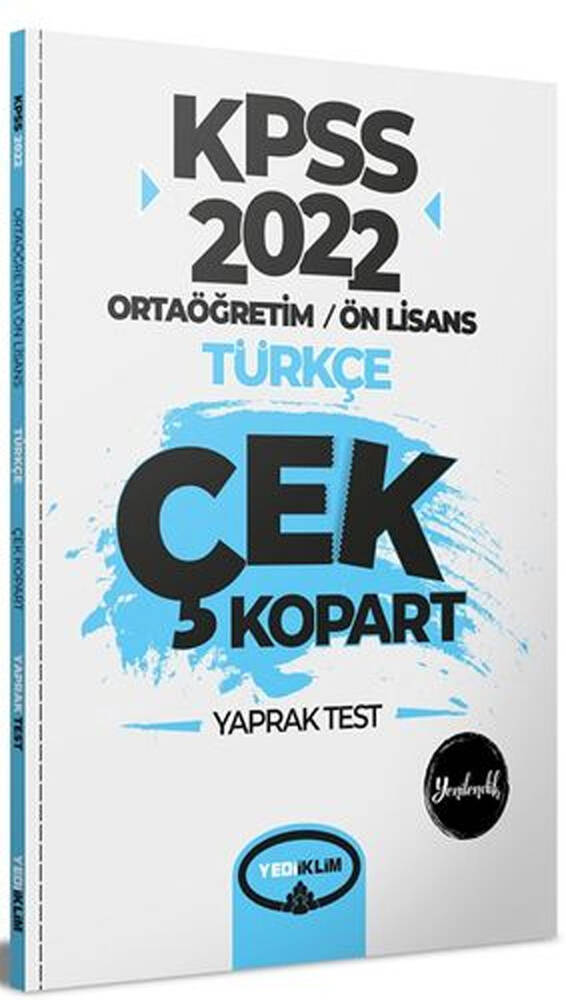 2022 KPSS Ortaöğretim Ön Lisans Genel Yetenek Türkçe Çek Kopart Yaprak Test