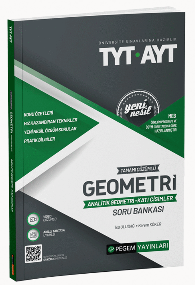 TYT-AYT Tamamı Çözümlü Geometri (Analitik geometri-Katı cisimler) Soru Bankası