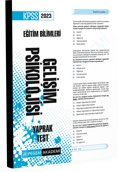 2023 KPSS Eğitim Bilimleri Gelişim Psikolojisi Yaprak Test 2023 KPSS Eğitim Bilimleri Gelişim Psikolojisi Yaprak Test