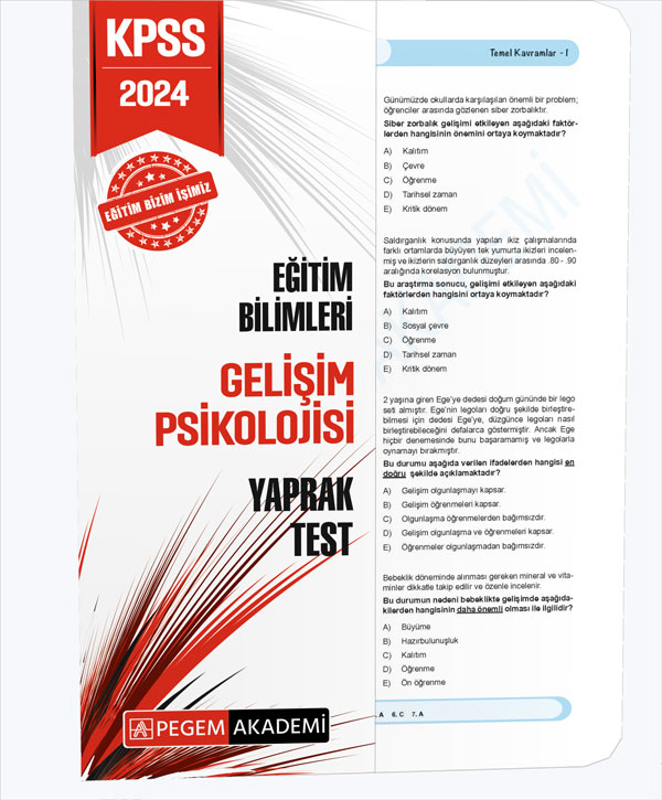 2024 KPSS Eğitim Bilimleri Gelişim Psikolojisi Yaprak Test 2024 KPSS Eğitim Bilimleri Gelişim Psikolojisi Yaprak Test