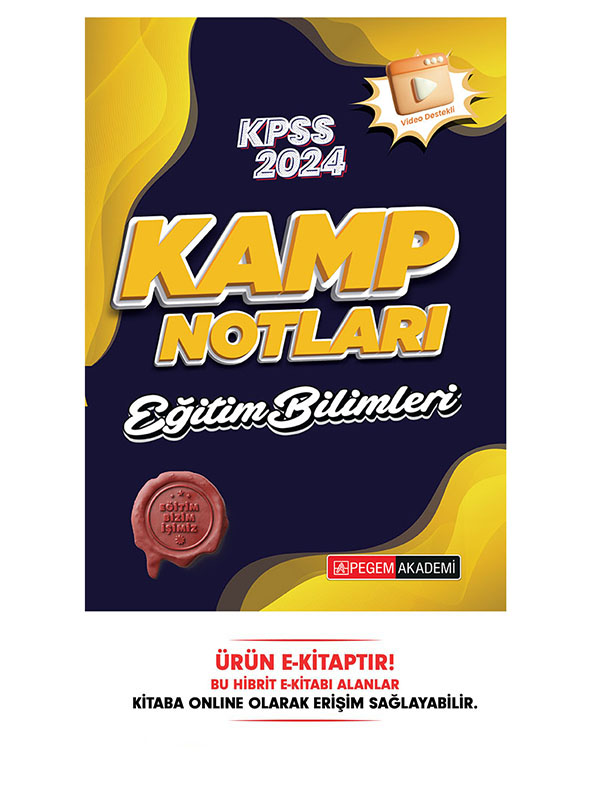 2024 KPSS Eğitim Bilimleri Kamp Notları Video Destekli E-Kitap