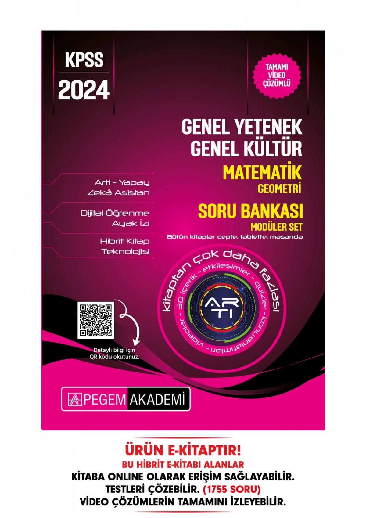 2024 KPSS Genel Yetenek Genel Kültür Matematik-Geometri Soru Bankası Hibrit E-Kitap
