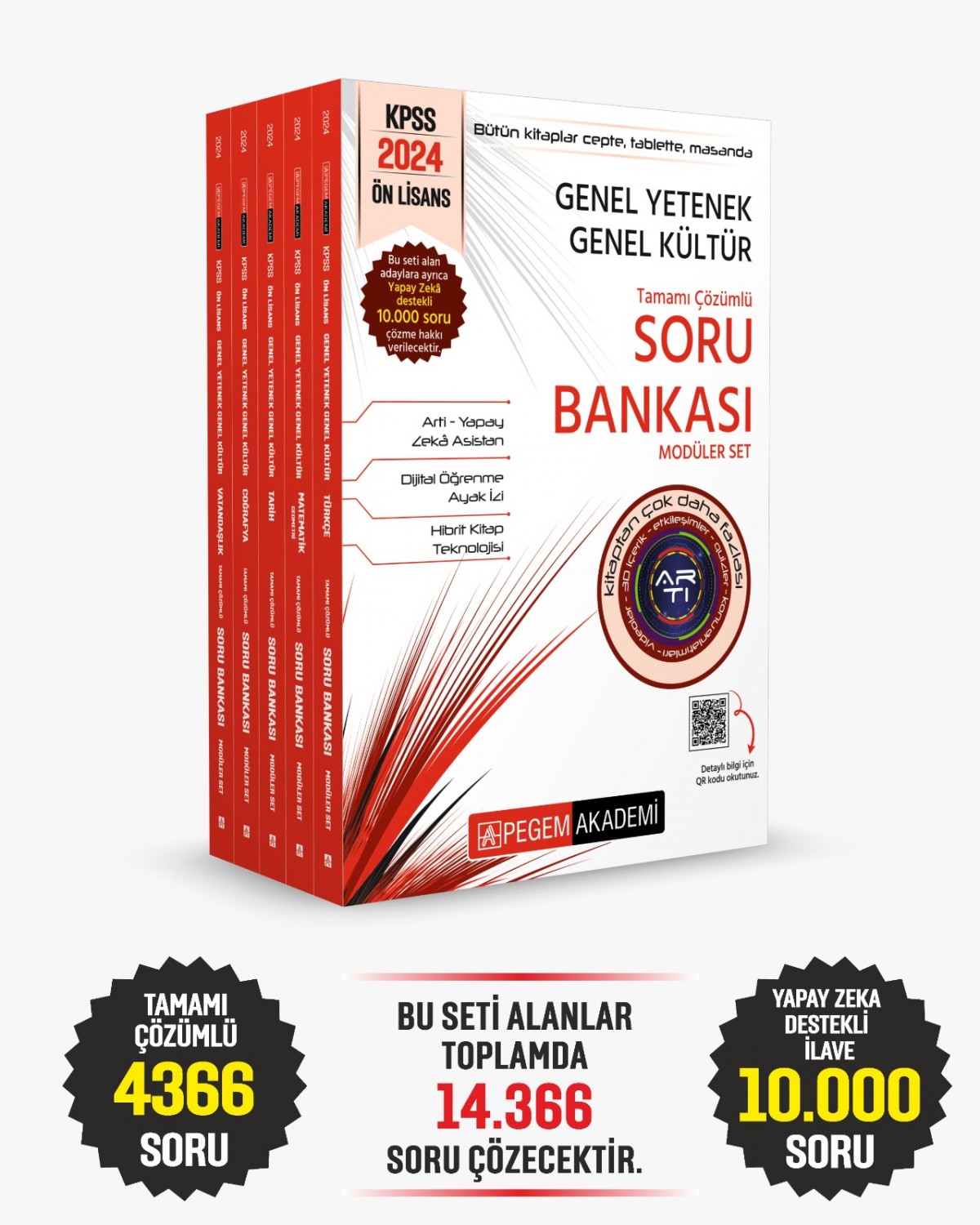 2024 KPSS Genel Yetenek Genel Kültür Ön Lisans Tamamı Çözümlü Soru Bankası Modüler Set (5 Kitap)