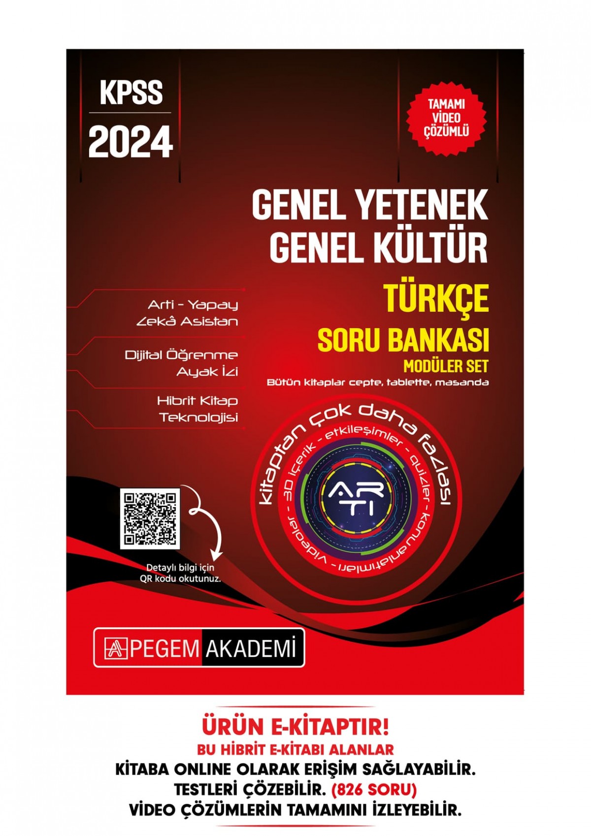 2024 KPSS Genel Yetenek Genel Kültür Türkçe Soru Bankası Hibrit E-Kitap