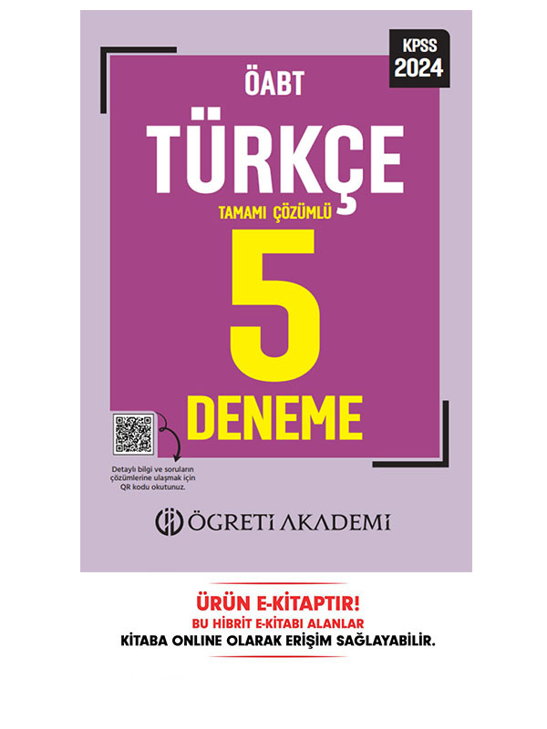 2024 ÖABT Türkçe Öğretmenliği 5 Deneme E-Kitap 2024 ÖABT Türkçe Öğretmenliği 5 Deneme E-Kitap