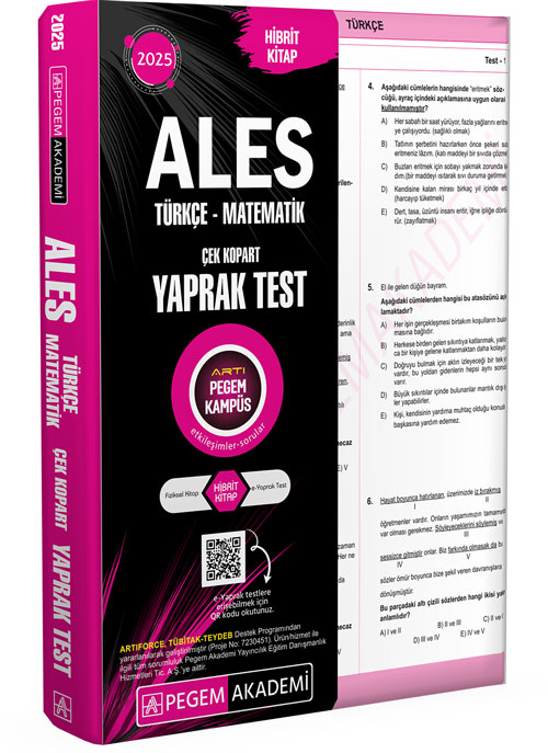 2025 ALES Türkçe-Matematik Çek Kopart Yaprak Test 2025 ALES Türkçe-Matematik Çek Kopart Yaprak Test