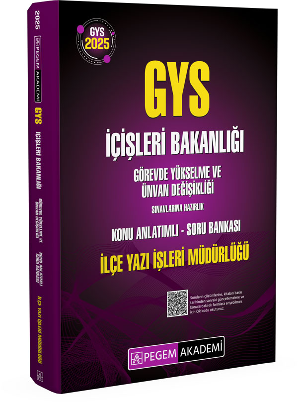 2025 GYS İçişleri Bakanlığı Görevde Yükselme Ve Ünvan Değişikliği Sınavlarına Hazırlık İlçe Yazı İşleri Müdürlüğü Konu Anlatımlı Soru Bankası