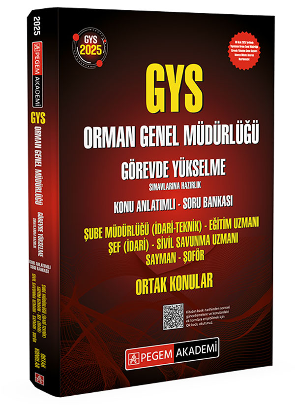 2025 GYS Orman Genel Müdürlüğü Görevde Yükselme Sınavlarına Hazırlık Konu Anlatımlı Soru Bankası - ORTAK KONULAR