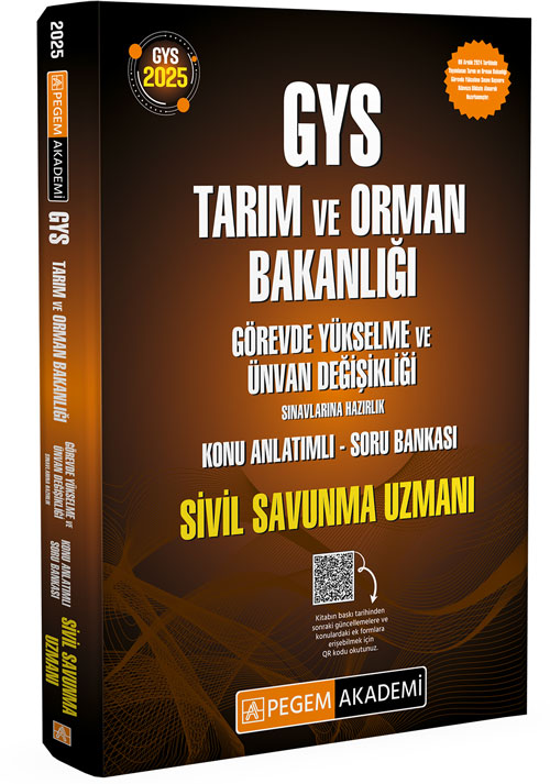 2025 GYS Tarım ve Orman Bakanlığı Görevde Yükselme Sınavlarına Hazırlık Konu Anlatımlı Soru Bankası - SİVİL SAVUNMA UZMANI