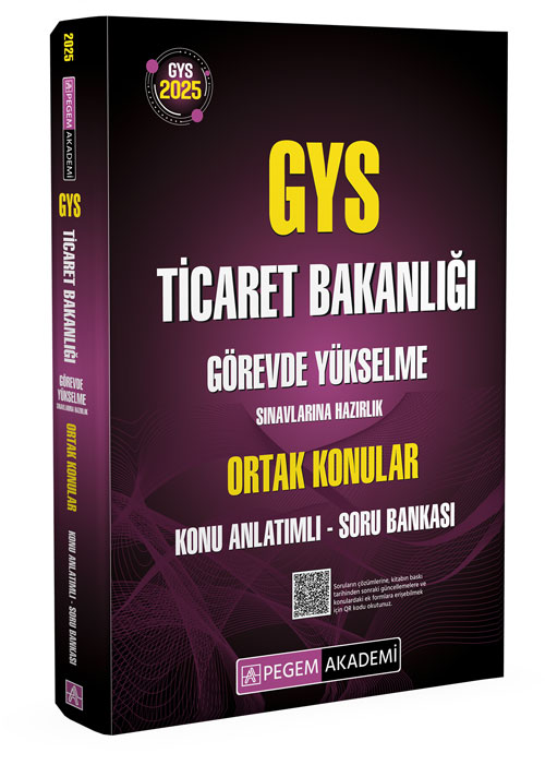 2025 GYS Ticaret Bakanlığı Görevde Yükselme Sınavlarına Hazırlık ORTAK KONULAR Konu Anlatımlı Soru Bankası 2025 GYS Ticaret Bakanlığı Görevde Yükselme Sınavlarına Hazırlık ORTAK KONULAR Konu Anlatımlı Soru Bankası