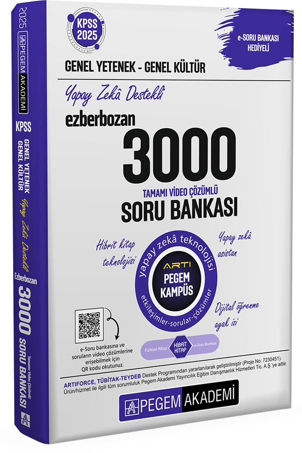 2025 KPSS Genel Yetenek Genel Kültür Ezberbozan 3000 Tamamı Video Çözümlü Soru Bankası 2025 KPSS Genel Yetenek Genel Kültür Ezberbozan 3000 Tamamı Video Çözümlü Soru Bankası