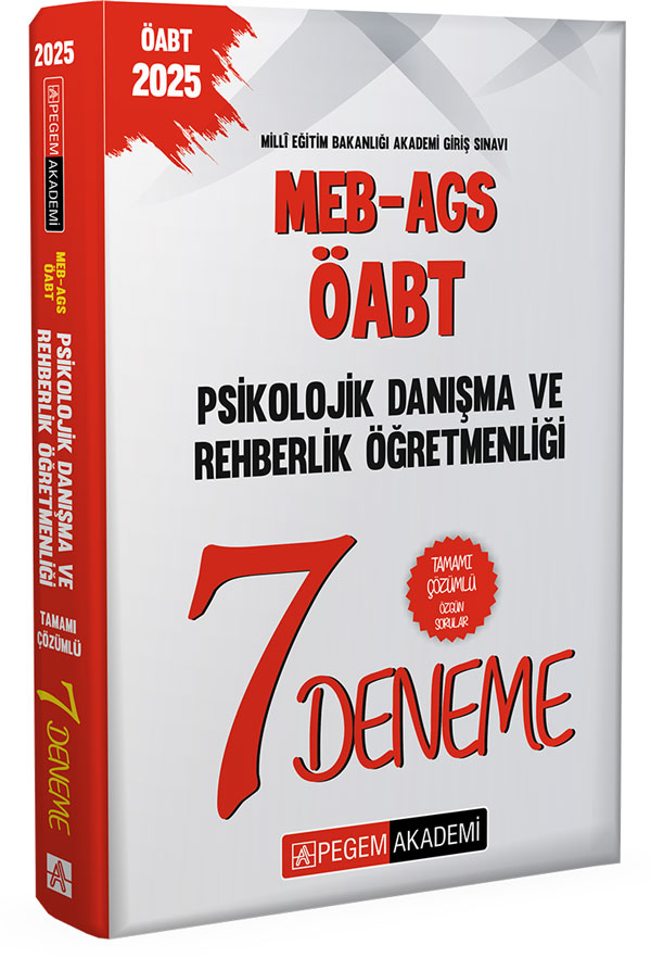 2025 MEB-AGS-ÖABT Psikolojik Danışma Ve Rehberlik Öğretmenliği Tamamı Çözümlü 7 Deneme