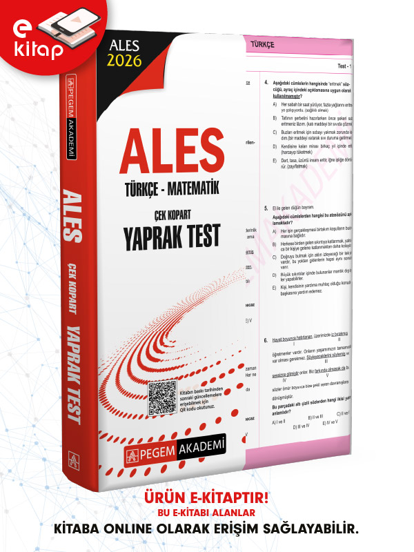 2026 ALES Türkçe-Matematik Çek Kopart Yaprak Test (e-kitap)