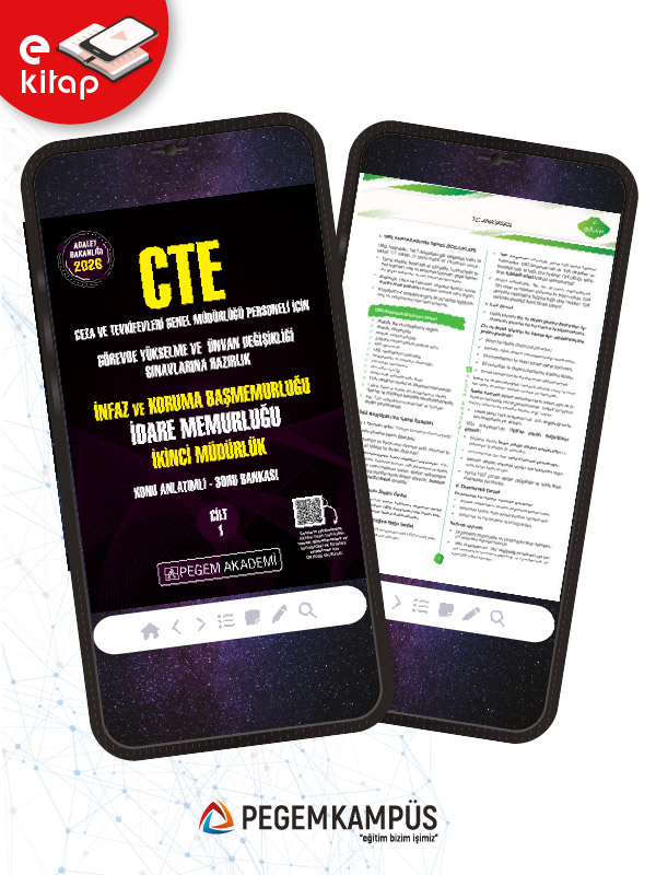 2026 CTE Adalet Bakanlığı Ceza ve Tevkifevleri Genel Müdürlüğü Görevde Yükselme ve Ünvan Değişikliği Konu Anlatımlı Soru Bankası İdare Memurluğu İnfaz ve Koruma Başmemurluğu (Cilt-1 ve Cilt-2) E-Kitap