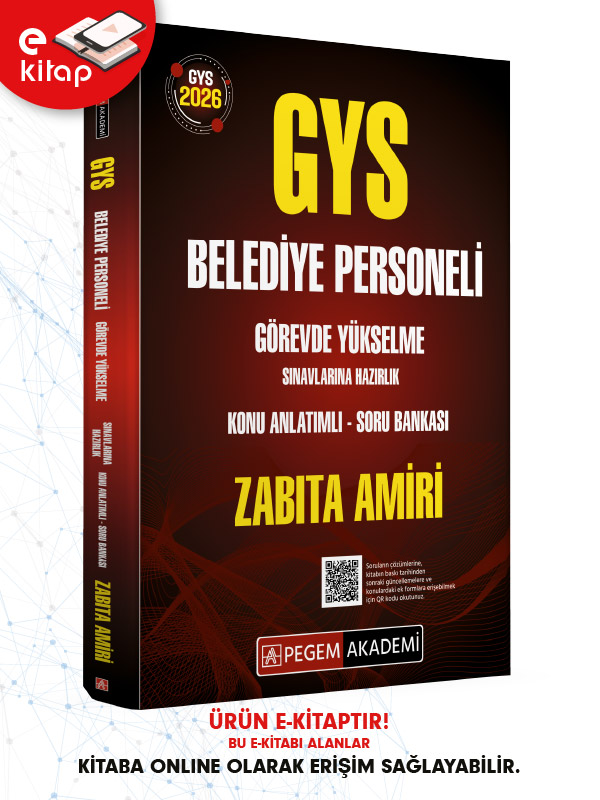 2026 GYS Belediye Personeli Görevde Yükselme Sınavlarına Hazırlık Konu Anlatımlı Soru Bankası ZABITA AMİRİ E-Kitap