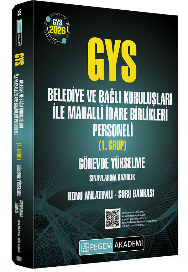 2026 GYS Belediye ve Bağlı Kuruluşları ile Mahalli İdare Birlikleri Personeli (1.Grup) Görevde Yükselme Sınavlarına Hazırlık Konu Anlatımlı Soru Bankası 2026 GYS Belediye ve Bağlı Kuruluşları ile Mahalli İdare Birlikleri Personeli (1.Grup) Görevde Yükselme Sınavlarına Hazırlık Konu Anlatımlı Soru Bankası