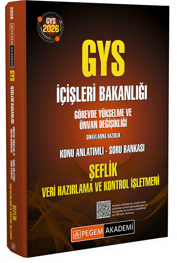 2026 GYS İçişleri Bakanlığı Görevde Yükselme Sınavlarına Hazırlık Konu Anlatımlı Soru Bankası ŞEFLİK VERİ HAZIRLAMA ve KONTROL İŞLETMENİ 2026 GYS İçişleri Bakanlığı Görevde Yükselme Sınavlarına Hazırlık Konu Anlatımlı Soru Bankası ŞEFLİK VERİ HAZIRLAMA ve KONTROL İŞLETMENİ