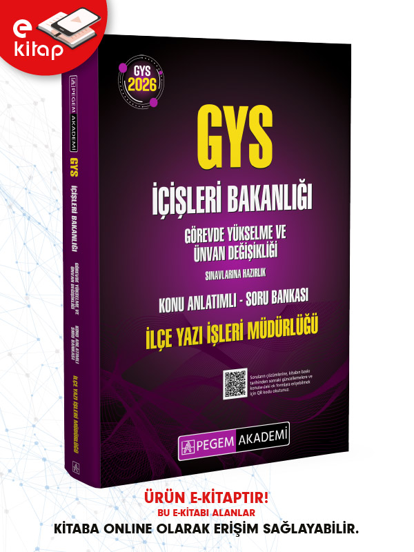 2026 GYS İçişleri Bakanlığı Görevde Yükselme ve Ünvan Değişikliği Sınavlarına Hazırlık İlçe Yazı İşleri Müdürlüğü Konu Anlatımlı Soru Bankası E-Kitap