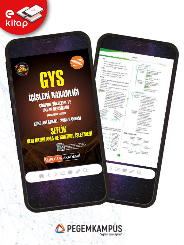 2026 GYS İçişleri Bakanlığı Görevde Yükselme ve Ünvan Değişikliği Sınavlarına Hazırlık Konu Anlatımlı Soru Bankası ŞEFLİK VERİ HAZIRLAMA ve KONTROL İŞLETMENİ E-Kitap