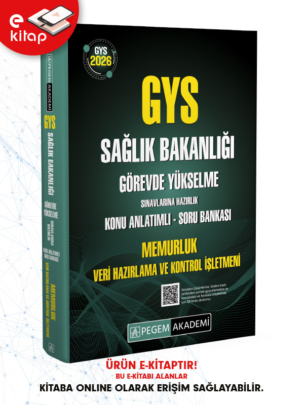 2026 GYS Sağlık Bakanlığı Görevde Yükselme Sınavlarına Hazırlık Memurluk-Veri Hazırlama ve Kontrol İşletmeni Konu Anlatımlı Soru Bankası E-Kitap 2026 GYS Sağlık Bakanlığı Görevde Yükselme Sınavlarına Hazırlık Memurluk-Veri Hazırlama ve Kontrol İşletmeni Konu Anlatımlı Soru Bankası E-Kitap