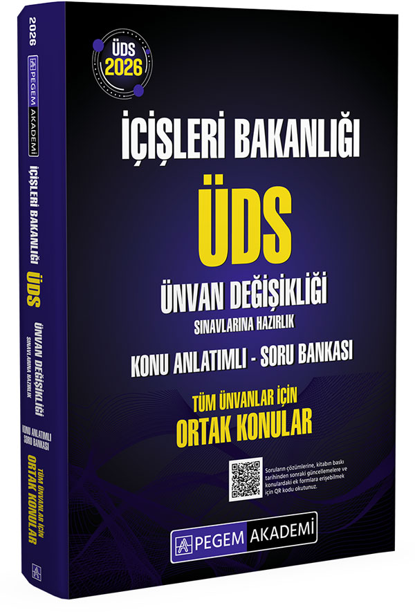 2026 İçişleri Bakanlığı ÜDS Ünvan Değişikliği Sınavlarına Hazırlık Konu Anlatımlı Soru Bankası Tüm Ünvanlar İçin ORTAK KONULAR 2026 İçişleri Bakanlığı ÜDS Ünvan Değişikliği Sınavlarına Hazırlık Konu Anlatımlı Soru Bankası Tüm Ünvanlar İçin ORTAK KONULAR