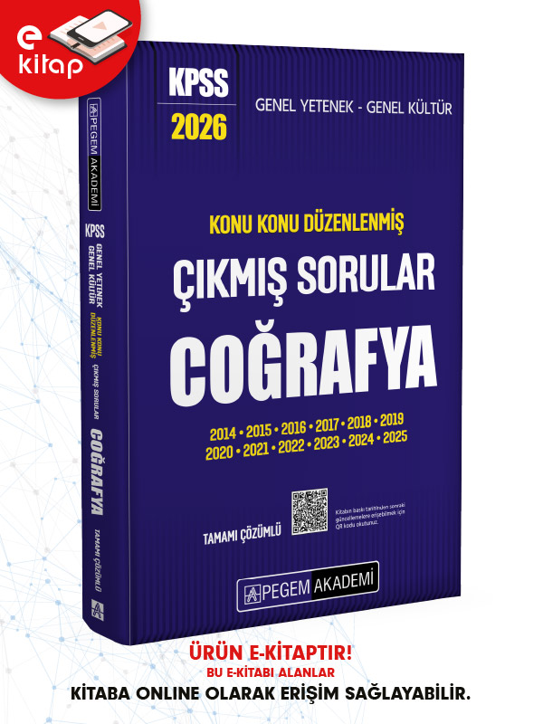 2026 KPSS Genel Yetenek Genel Kültür Konu Konu Düzenlenmiş Tamamı Çözümlü Çıkmış Sorular COĞRAFYA E-Kitap