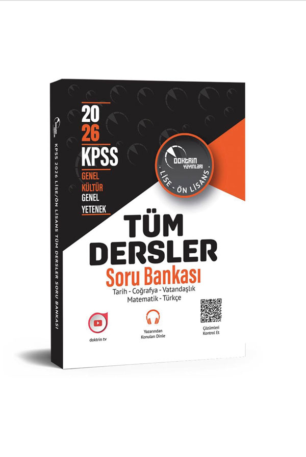 2026 KPSS Lise Önlisans Genel Kültür Yetenek Tüm Dersler Tek Kitap Soru Bankası 2026 KPSS Lise Önlisans Genel Kültür Yetenek Tüm Dersler Tek Kitap Soru Bankası