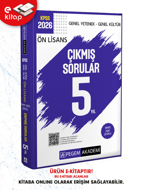2026 KPSS Ön Lisans Genel Yetenek Genel Kültür Tamamı Video Çözümlü Çıkmış Sorular 5 Yıl (e-kitap)