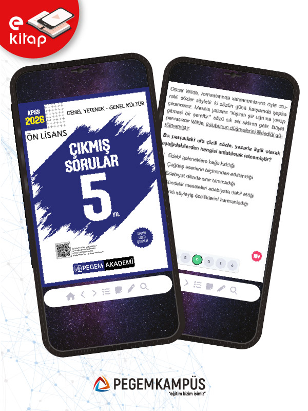 2026 KPSS Ön Lisans Genel Yetenek Genel Kültür Tamamı Video Çözümlü Çıkmış Sorular 5 Yıl (e-kitap)