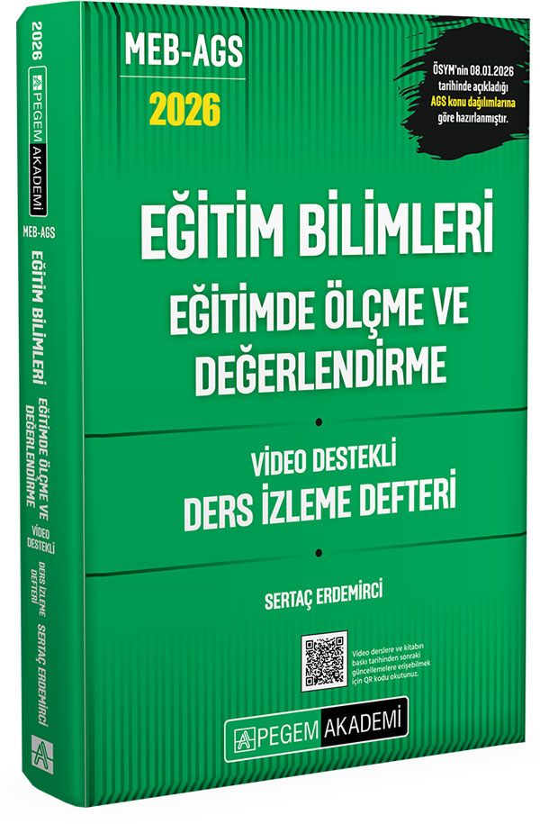 2026 MEB AGS Eğitim Bilimleri Eğitimde Ölçme ve Değerlendirme Video Destekli Ders İzleme Defteri 2026 MEB AGS Eğitim Bilimleri Eğitimde Ölçme ve Değerlendirme Video Destekli Ders İzleme Defteri