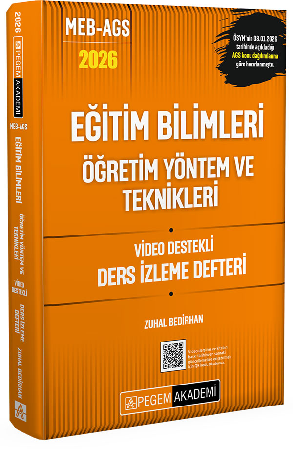 2026 MEB AGS Eğitim Bilimleri Öğretim Yöntem ve Teknikleri Video Destekli Ders İzleme Defteri 2026 MEB AGS Eğitim Bilimleri Öğretim Yöntem ve Teknikleri Video Destekli Ders İzleme Defteri