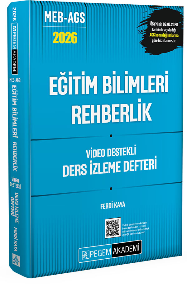 2026 MEB AGS Eğitim Bilimleri Rehberlik Video Destekli Ders İzleme Defteri