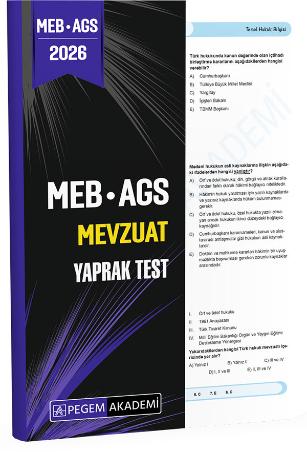 2026 MEB AGS Mevzuat Yaprak Test 2026 MEB AGS Mevzuat Yaprak Test