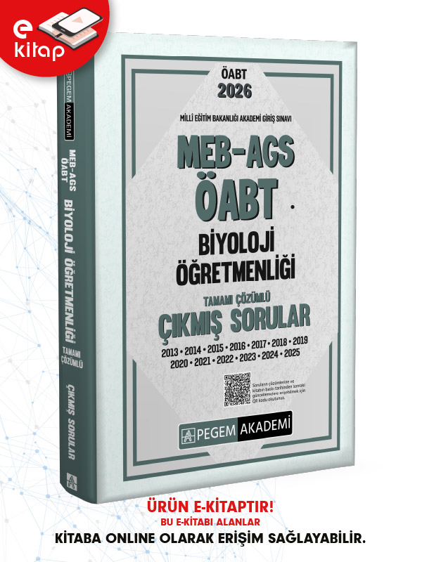 2026 MEB-AGS ÖABT Biyoloji Öğretmenliği Tamamı Çözümlü Çıkmış Sorular (e-kitap)