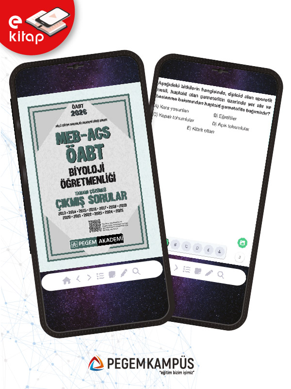 2026 MEB-AGS ÖABT Biyoloji Öğretmenliği Tamamı Çözümlü Çıkmış Sorular (e-kitap)
