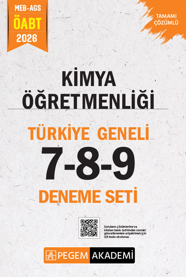 2026 MEB AGS ÖABT Kimya Öğretmenliği Tamamı Çözümlü Türkiye Geneli 7-8-9 (3'lü Deneme Seti) 2026 MEB AGS ÖABT Kimya Öğretmenliği Tamamı Çözümlü Türkiye Geneli 7-8-9 (3'lü Deneme Seti)