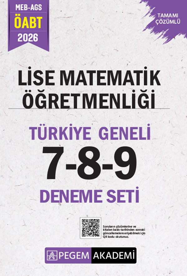 2026 MEB AGS ÖABT Lise Matematik Öğretmenliği Tamamı Çözümlü Türkiye Geneli 7-8-9 (3'lü Deneme Seti